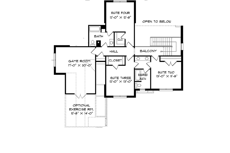 Home Plan - Floor Plan - Upper Floor for Tudor House Plan #413-910 - 5 bed, 4 bath