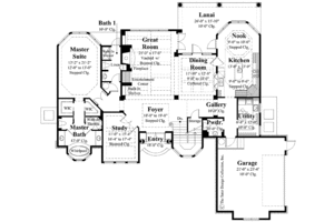 Floor Plan - Main Floor for Colonial House Plan #930-292 - 3 bed, 3.5 bath