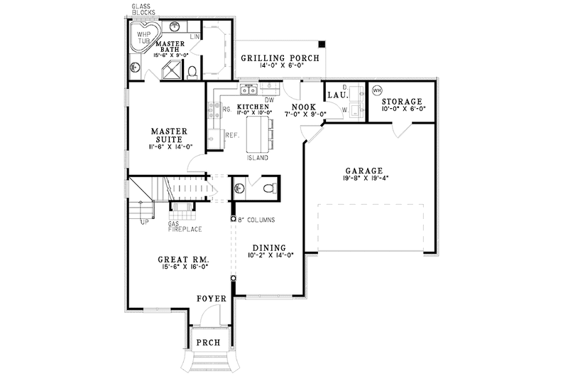 Home Plan - Floor Plan - Main Floor for European House Plan #17-3066 - 3 bed, 2.5 bath
