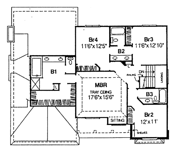 Home Plan - Traditional Floor Plan - Upper Floor Plan #334-131