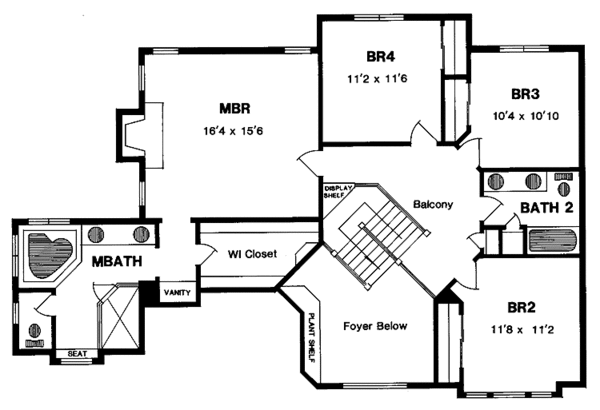 Architectural House Design - Traditional Floor Plan - Upper Floor Plan #316-143