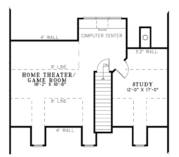 Architectural House Design - Country Floor Plan - Upper Floor Plan #17-3296