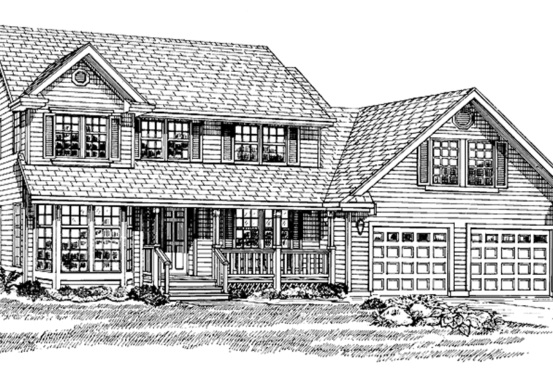 House Blueprint - Country Exterior - Front Elevation Plan #47-833