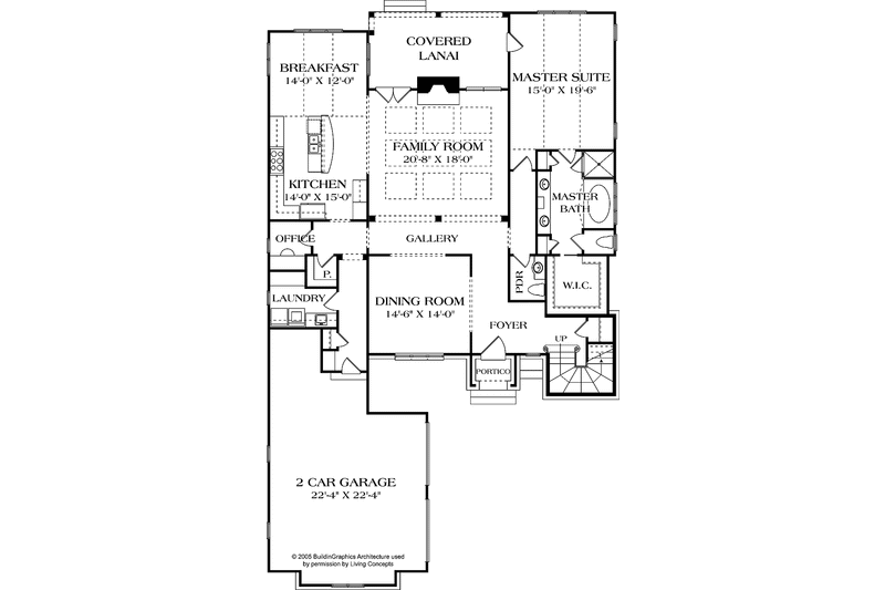 Home Plan - Floor Plan - Main Floor for European House Plan #453-570 - 4 bed, 4.5 bath