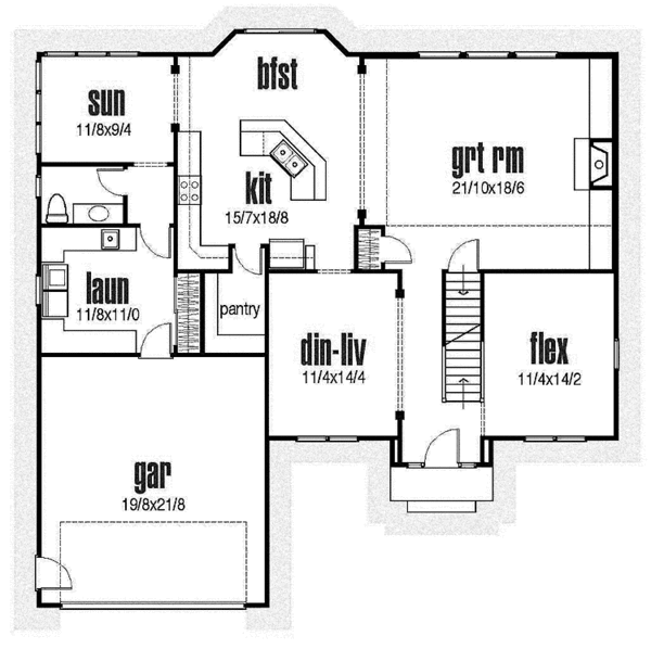Dream House Plan - Traditional Floor Plan - Main Floor Plan #435-7