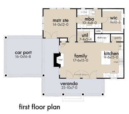 Floor Plan - Main Floor 3 for Cottage House Plan #120-273 - 3 bed, 2 bath