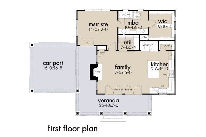 Home Plan - Floor Plan - Main Floor 3 for Cottage House Plan #120-273 - 3 bed, 2 bath
