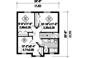 European Style House Plan - 3 Beds 1 Baths 1163 Sq/Ft Plan #25-4726 