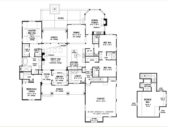 Home Plan - Floor Plan - Main Floor for Craftsman House Plan #929-1140 - 4 bed, 3.5 bath