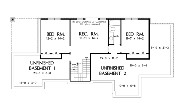 Architectural House Design - Craftsman Floor Plan - Lower Floor Plan #929-953