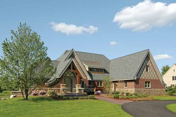 Exterior - Front Elevation 5 for European House Plan #928-28 - 4 bed, 4.5 bath
