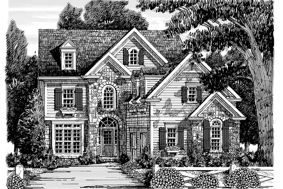 Exterior - Front Elevation 3 for Country House Plan #927-868 - 4 bed, 4 bath