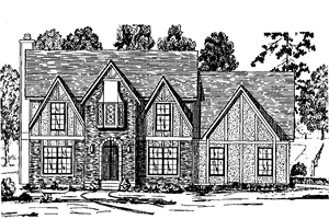 Tudor Exterior - Front Elevation Plan #405-284