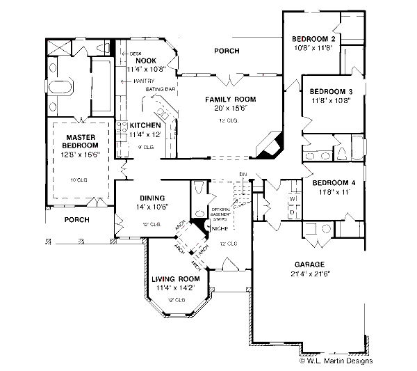 Home Plan - Traditional Floor Plan - Main Floor Plan #20-196