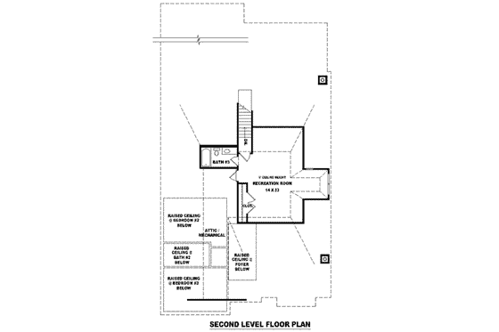 Floor Plan - Upper Floor for European House Plan #81-1218 - 3 bed, 2 bath