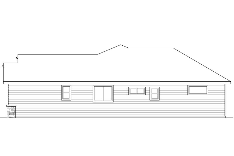 Home Plan - Exterior - Other Elevation 1 for Ranch House Plan #124-1044 - 3 bed, 2 bath