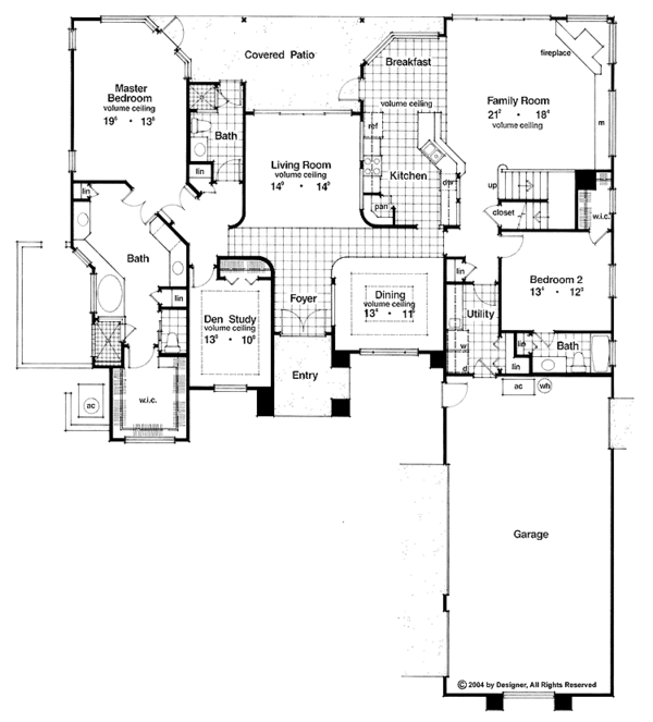House Plan Design - Mediterranean Floor Plan - Main Floor Plan #417-503