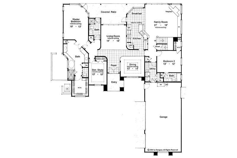 Home Plan - Floor Plan - Main Floor for Mediterranean House Plan #417-503 - 4 bed, 4 bath