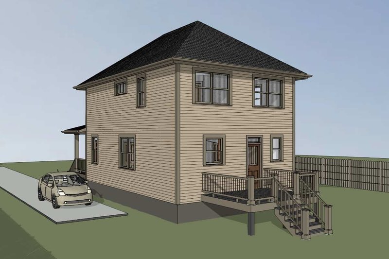Dream House Plan - Exterior - Rear Elevation for Southern House Plan #79-198 - 3 bed, 2.5 bath