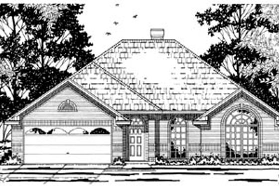 Exterior - Front Elevation for Traditional House Plan #42-241 - 3 bed, 2 bath
