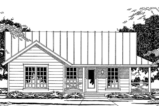 Exterior - Front Elevation 3 for Country House Plan #472-283 - 3 bed, 2 bath