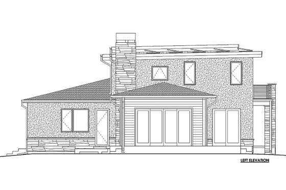 B/W left side elevation 