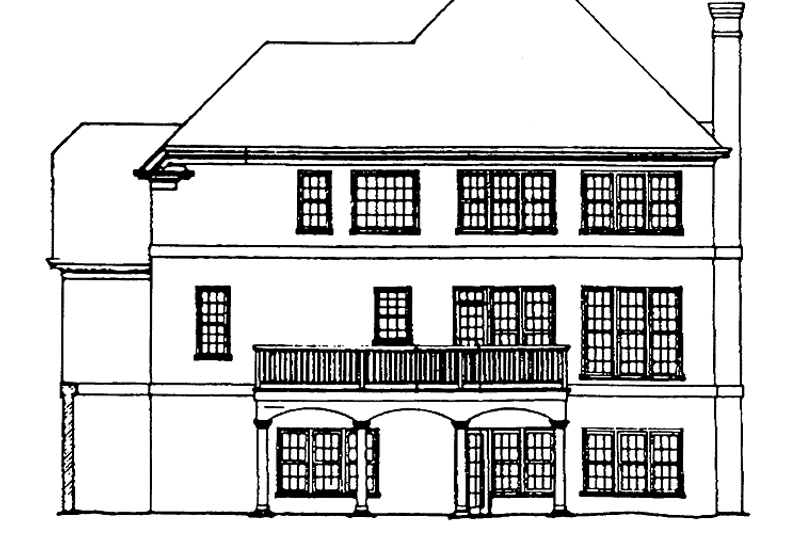 Home Plan - Exterior - Rear Elevation for European House Plan #429-120 - 4 bed, 3 bath