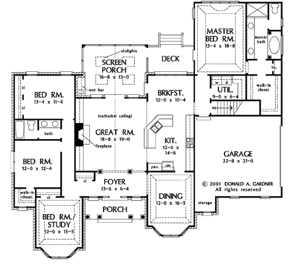 Architectural House Design - Colonial Floor Plan - Main Floor Plan #929-595