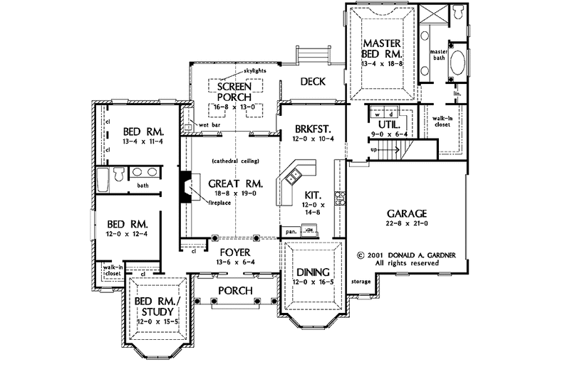 Architectural House Design - Floor Plan - Main Floor for Colonial House Plan #929-595 - 4 bed, 2 bath