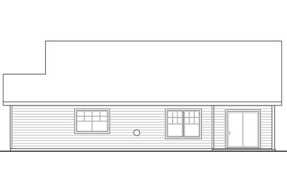Exterior - Rear Elevation for Craftsman House Plan #124-1211 - 3 bed, 2 bath