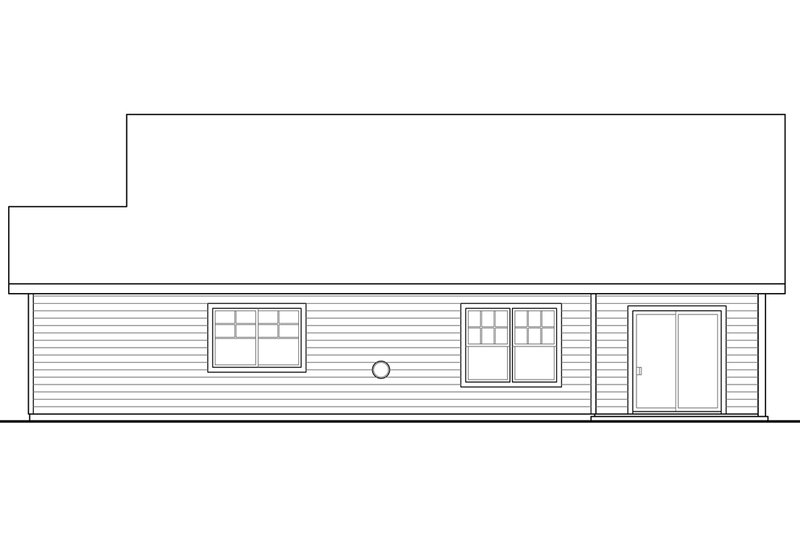 House Blueprint - Exterior - Rear Elevation for Craftsman House Plan #124-1211 - 3 bed, 2 bath