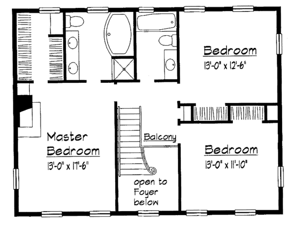 Dream House Plan - Country Floor Plan - Upper Floor Plan #1051-5