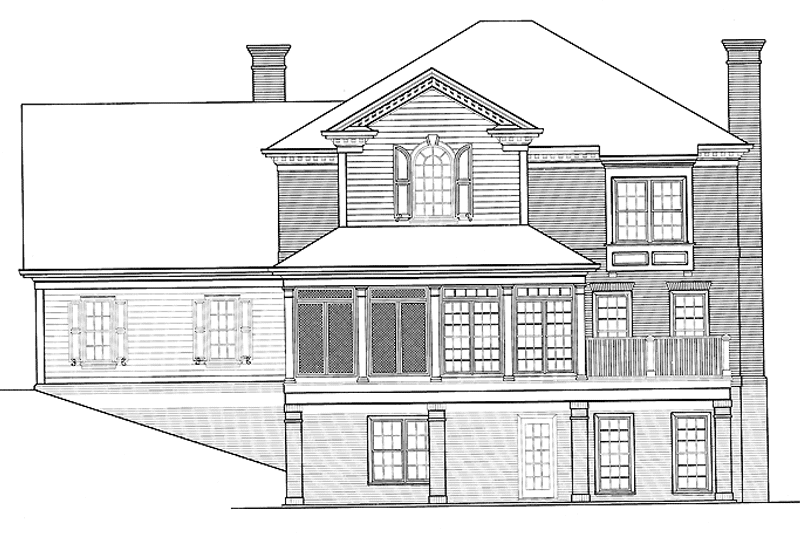 House Design - Exterior - Rear Elevation for Classical House Plan #429-183 - 4 bed, 3.5 bath