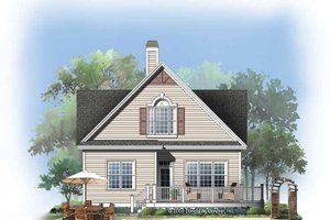 Exterior - Rear Elevation for Country House Plan #929-762 - 3 bed, 3.5 bath