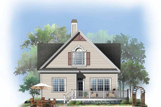 Exterior - Rear Elevation for Country House Plan #929-762 - 3 bed, 3.5 bath