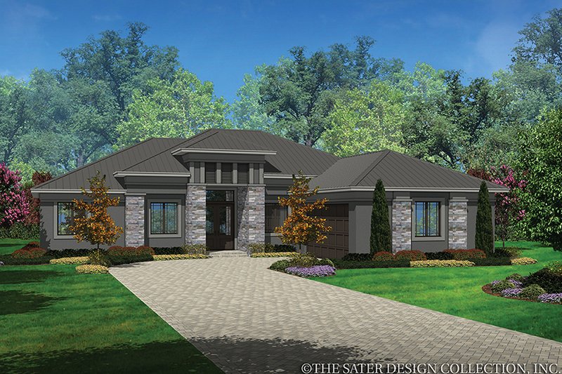 Dream House Plan - Contemporary Exterior - Front Elevation Plan #930-455
