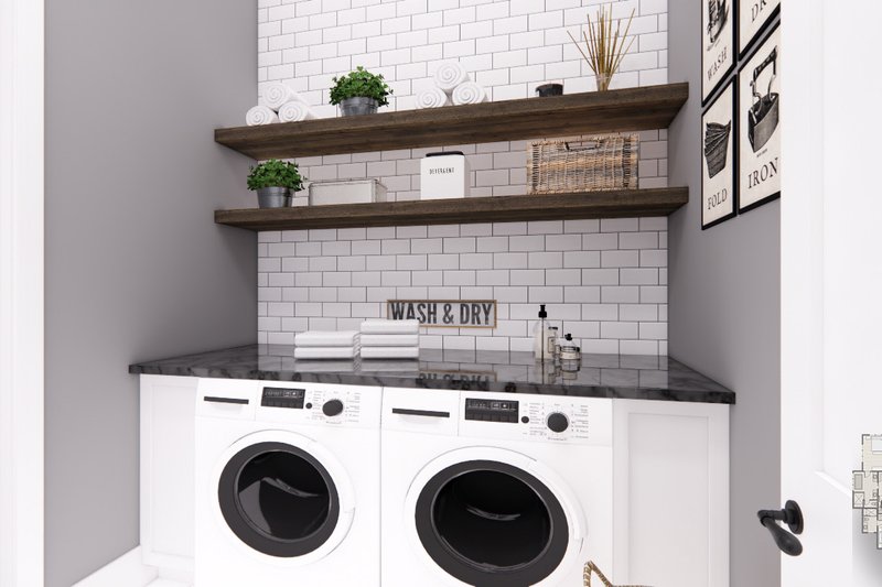 Architectural House Design - Interior - Laundry for Farmhouse House Plan #51-1233 - 4 bed, 3.5 bath