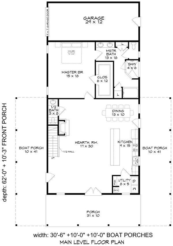 Barndominium Floor Plan - Main Floor Plan #932-1040