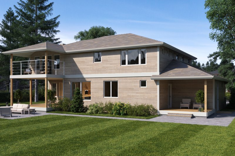 Home Plan - Exterior - Rear Elevation for Contemporary House Plan #1066-80 - 4 bed, 3.5 bath