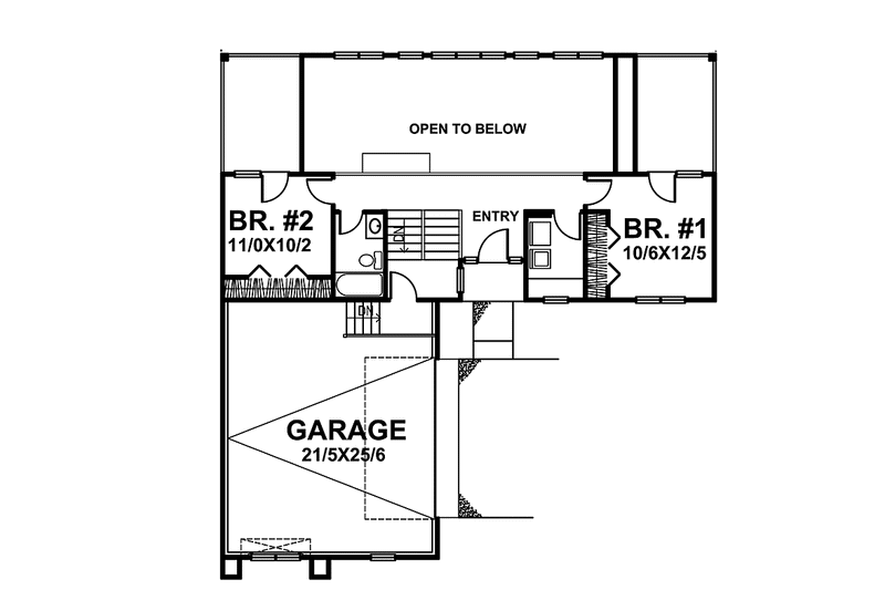 Home Plan - Floor Plan - Main Floor for Prairie House Plan #320-1407 - 3 bed, 2 bath