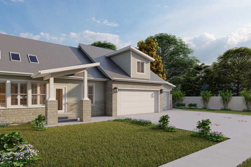 Dream House Plan - Exterior - Front Elevation 3 for Ranch House Plan #1060-6 - 3 bed, 3 bath