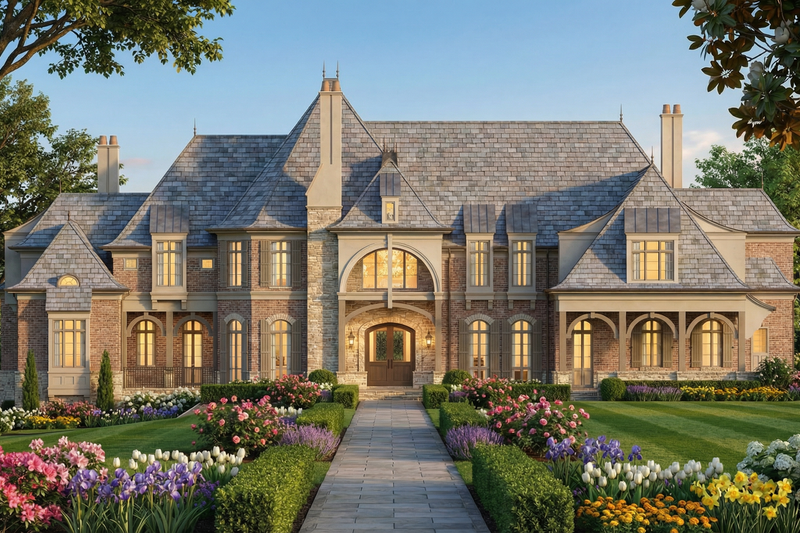 House Plan Design - Exterior - Front Elevation 4 for European House Plan #119-167 - 5 bed, 6.5 bath