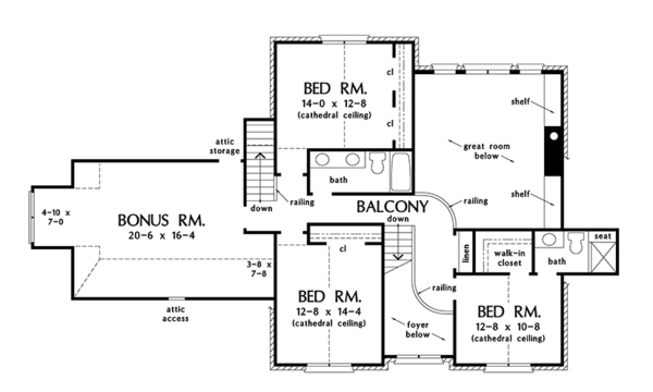 Farmhouse Floor Plan - Upper Floor Plan #929-1000