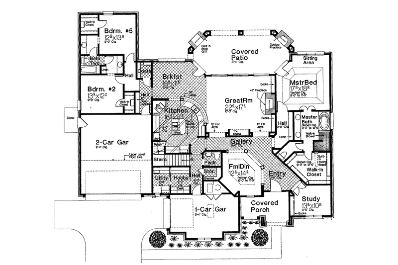 Home Plan - Floor Plan - Main Floor for Country House Plan #310-1193 - 5 bed, 3 bath