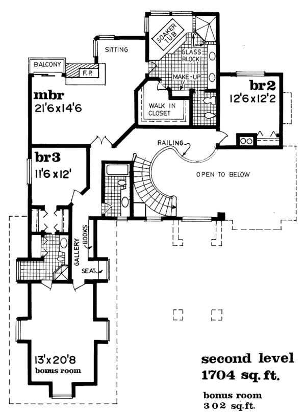 House Blueprint - Traditional Floor Plan - Upper Floor Plan #47-1052