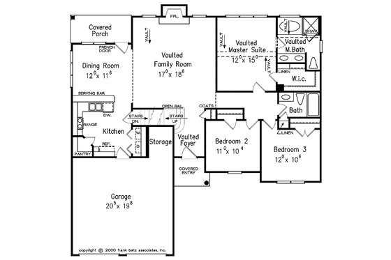 Floor Plan - Main Floor for Country House Plan #927-585 - 3 bed, 2 bath