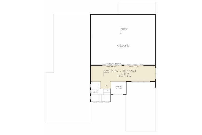 House Design - Floor Plan - Upper Floor for Modern House Plan #17-2602 - 3 bed, 2 bath