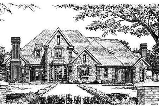 Exterior - Front Elevation for European House Plan #310-639 - 4 bed, 3.5 bath