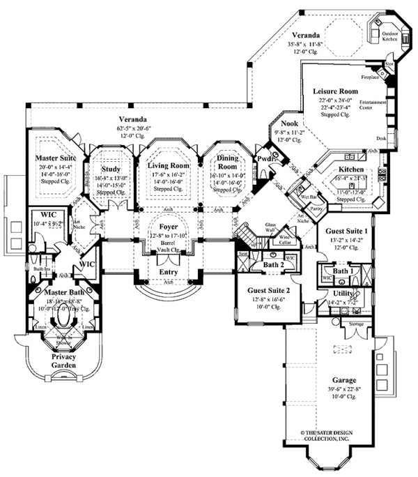 House Blueprint - Mediterranean Floor Plan - Main Floor Plan #930-413