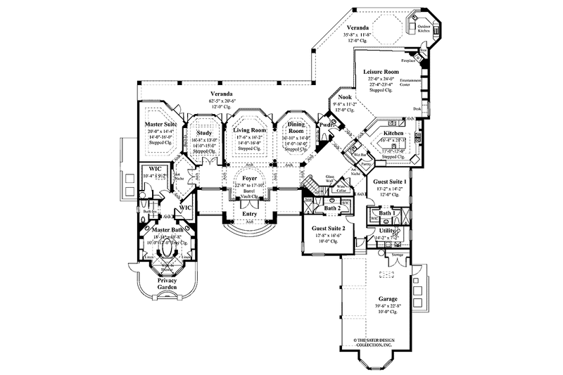 Dream House Plan - Floor Plan - Main Floor for Mediterranean House Plan #930-413 - 4 bed, 4.5 bath